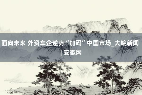 面向未来 外资车企逆势“加码”中国市场_大皖新闻 | 安徽网