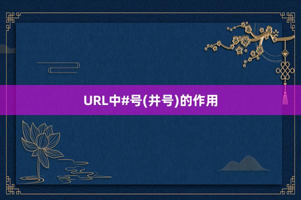 URL中#号(井号)的作用