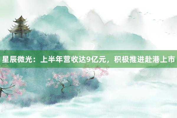 星辰微光：上半年营收达9亿元，积极推进赴港上市
