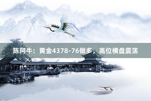 陈阿牛：黄金4378-76做多，高位横盘震荡