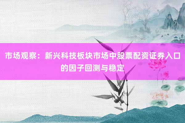 市场观察：新兴科技板块市场中股票配资证券入口的因子回测与稳定