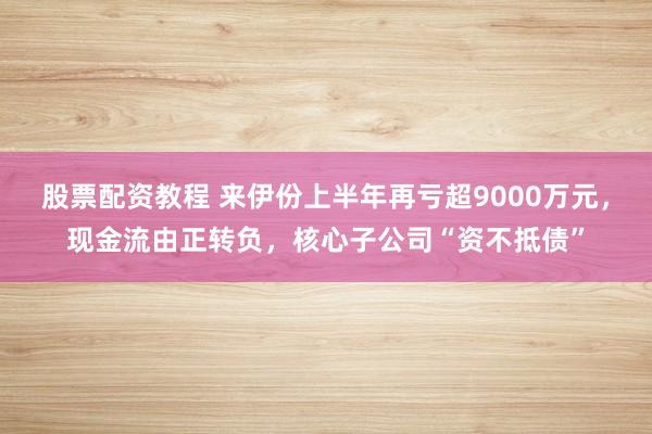 股票配资教程 来伊份上半年再亏超9000万元，现金流由正转负，核心子公司“资不抵债”