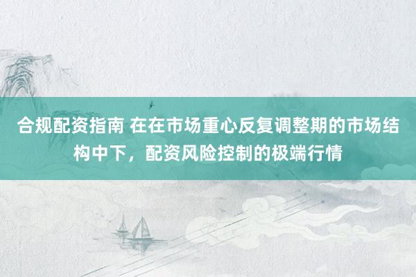 合规配资指南 在在市场重心反复调整期的市场结构中下，配资风险控制的极端行情