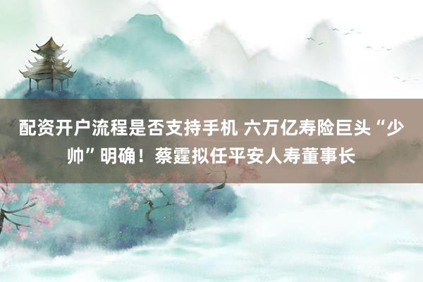 配资开户流程是否支持手机 六万亿寿险巨头“少帅”明确!蔡霆拟任平安人寿董事长