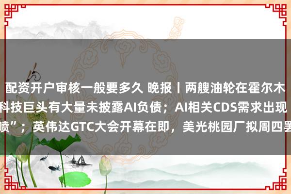 配资开户审核一般要多久 晚报丨两艘油轮在霍尔木兹海峡触雷;标普:科技巨头有大量未披露AI负债;AI相关CDS需求出现“井喷”;英伟达GTC大会开幕在即,美光桃园厂拟周四罢工,SpaceX盘后公布财报